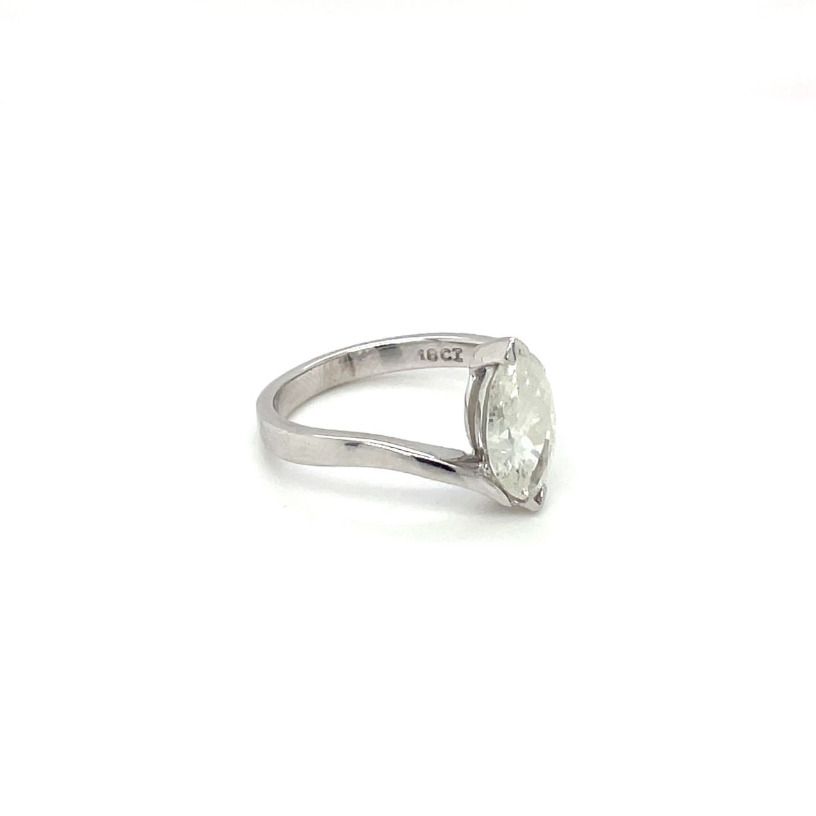 White Gold Marquise Diamond Solitaire Ring