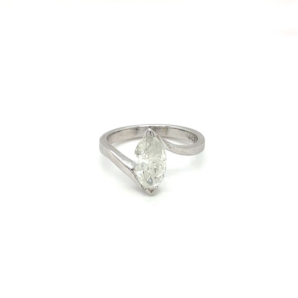 White Gold Marquise Diamond Solitaire Ring