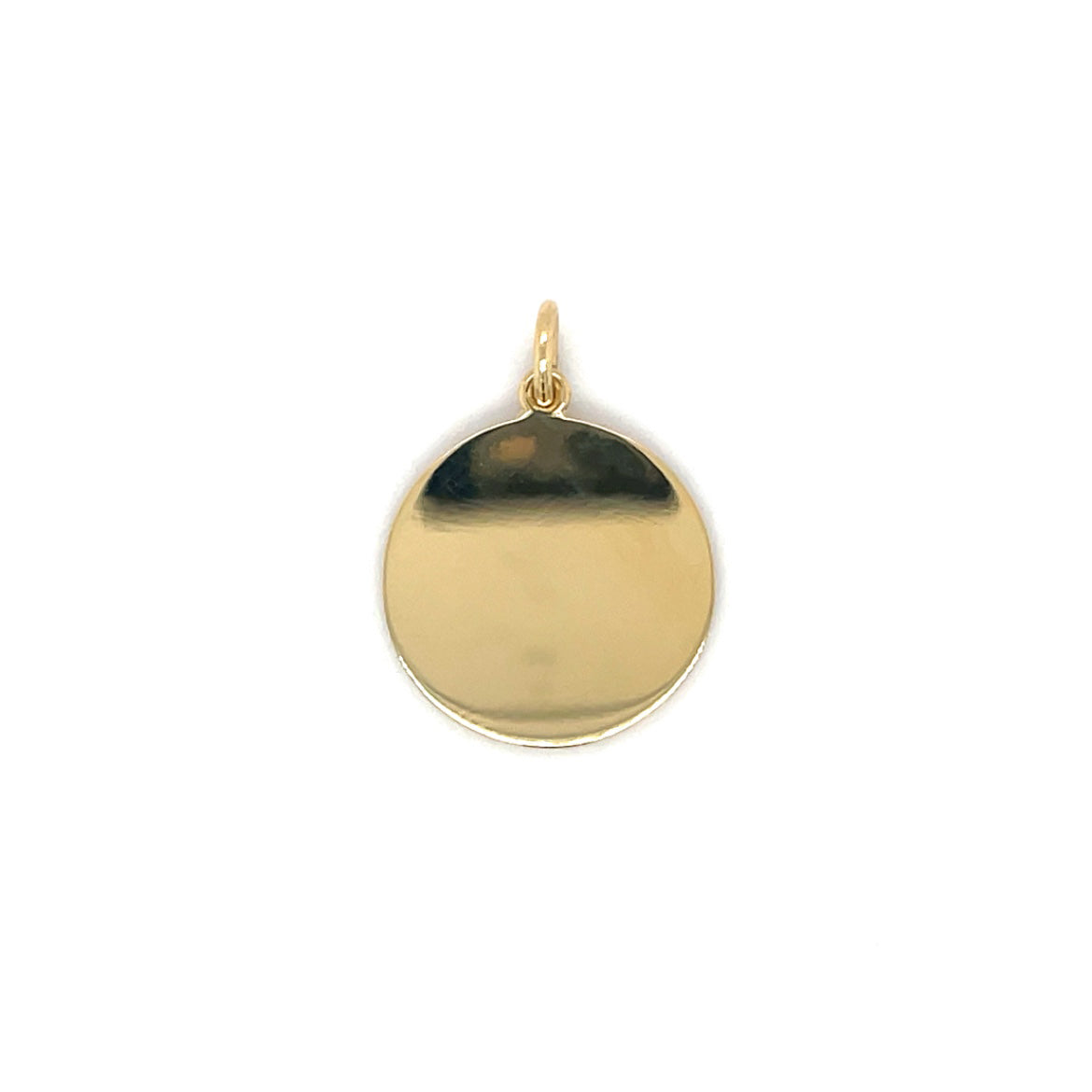 18ct Yellow Gold Plain Circle Pendant (18mm)