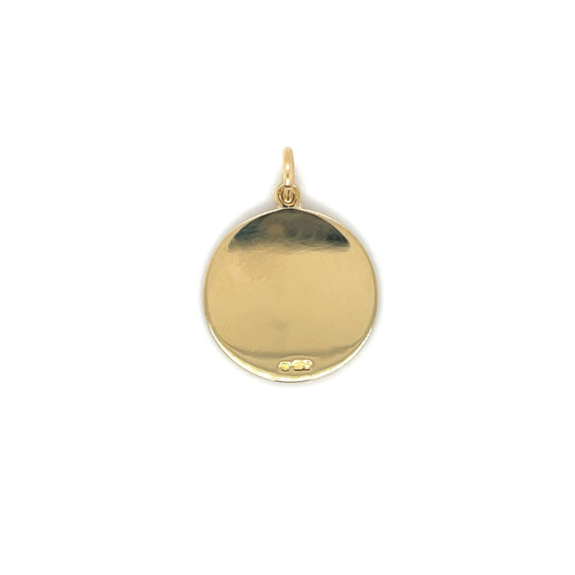 18ct Yellow Gold Plain Circle Pendant (18mm)