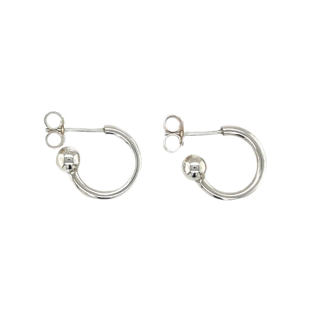 Silver Beaded Hoop Earrings