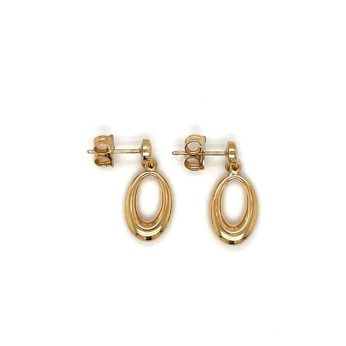 9ct Yellow Gold Oval Drop Earrings