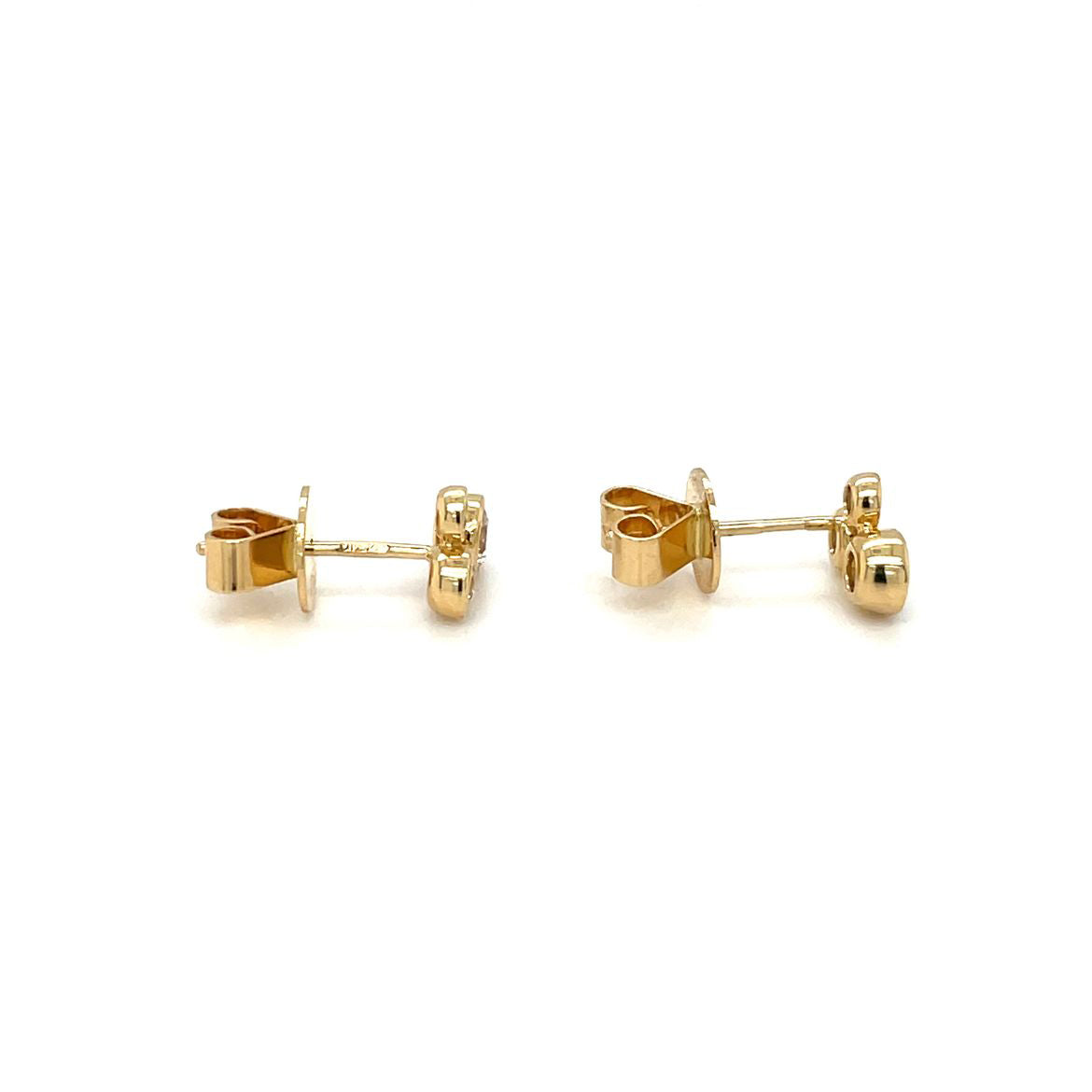 18ct Yellow Gold Diamond Bubble Stud Earrings