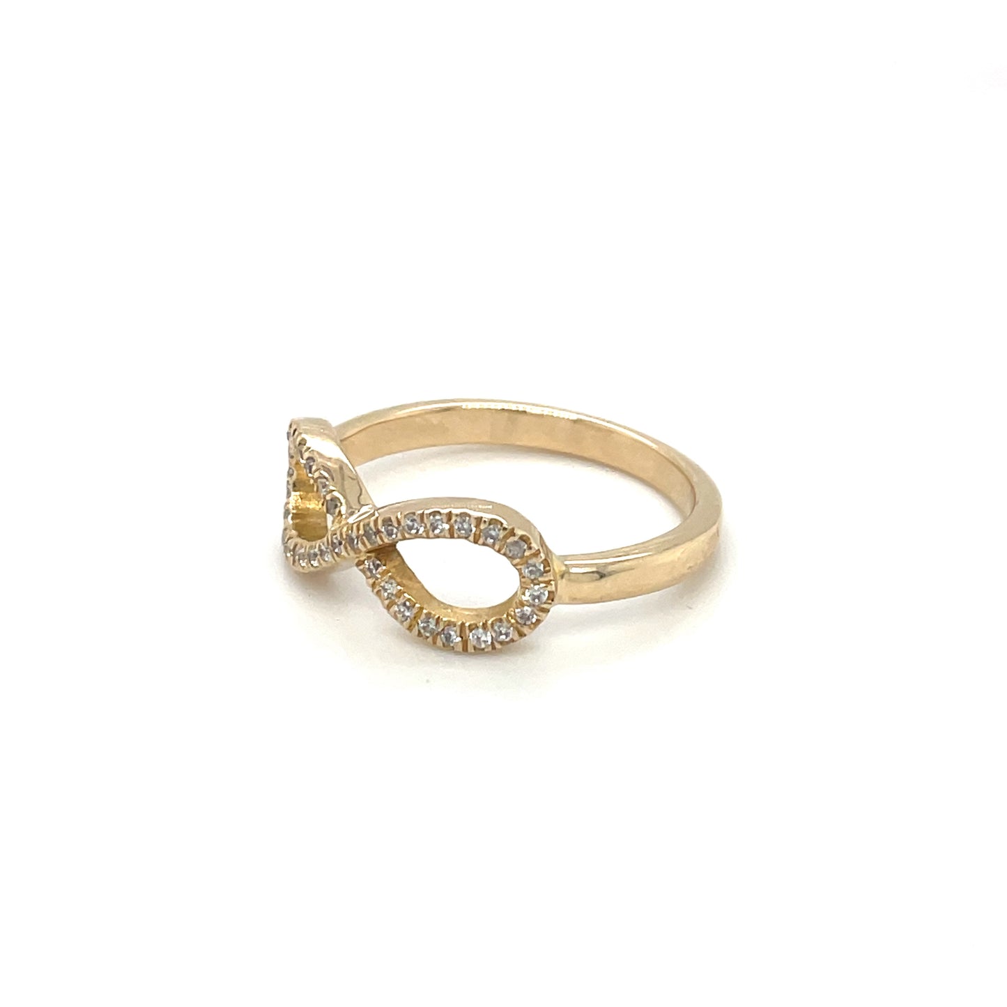 9ct Yellow Gold Diamond Infinity Ring