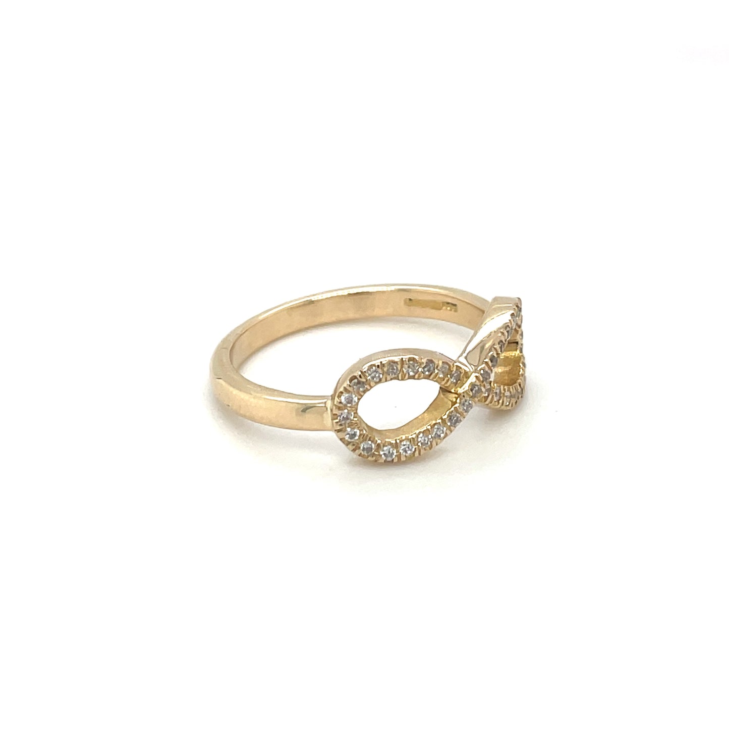 9ct Yellow Gold Diamond Infinity Ring