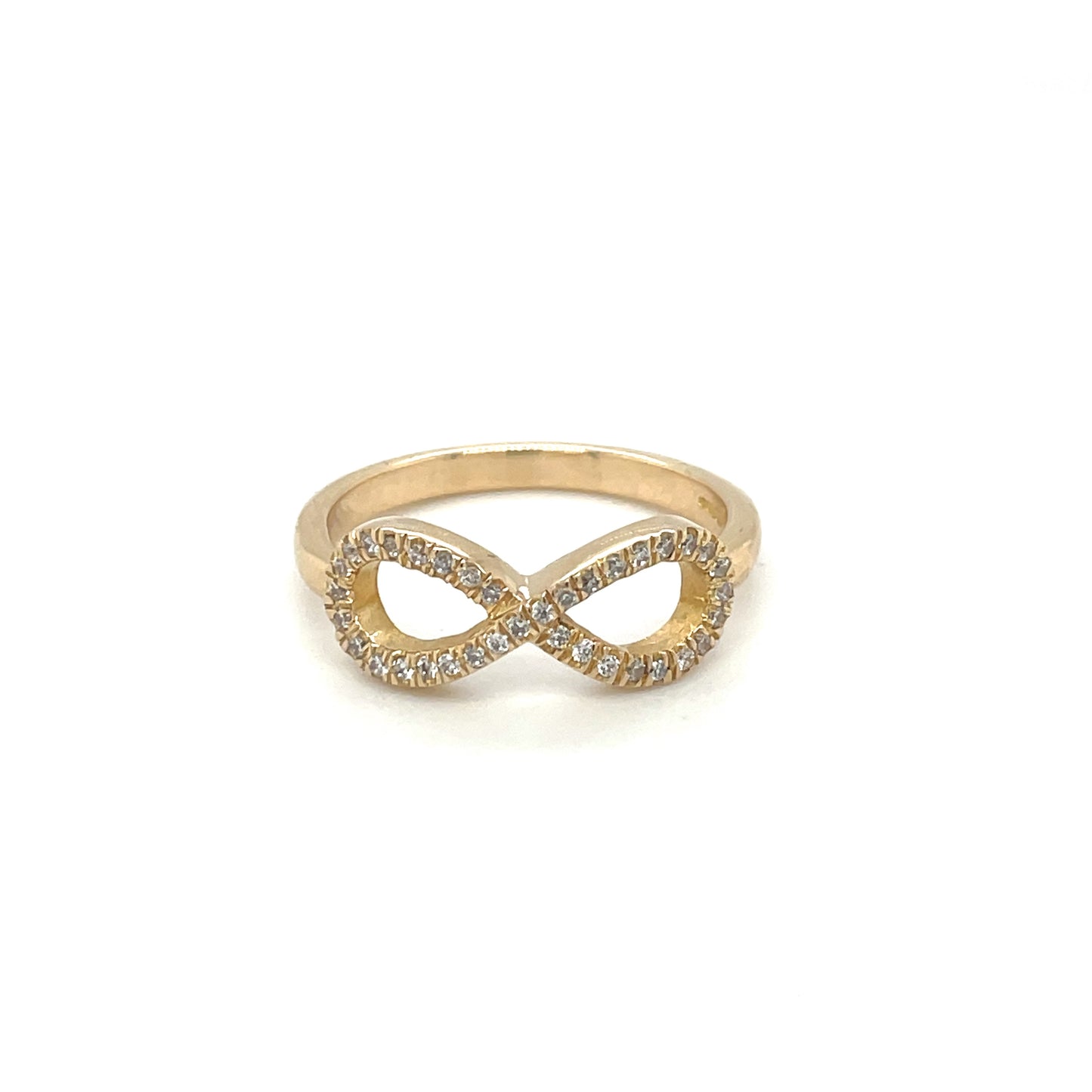 9ct Yellow Gold Diamond Infinity Ring