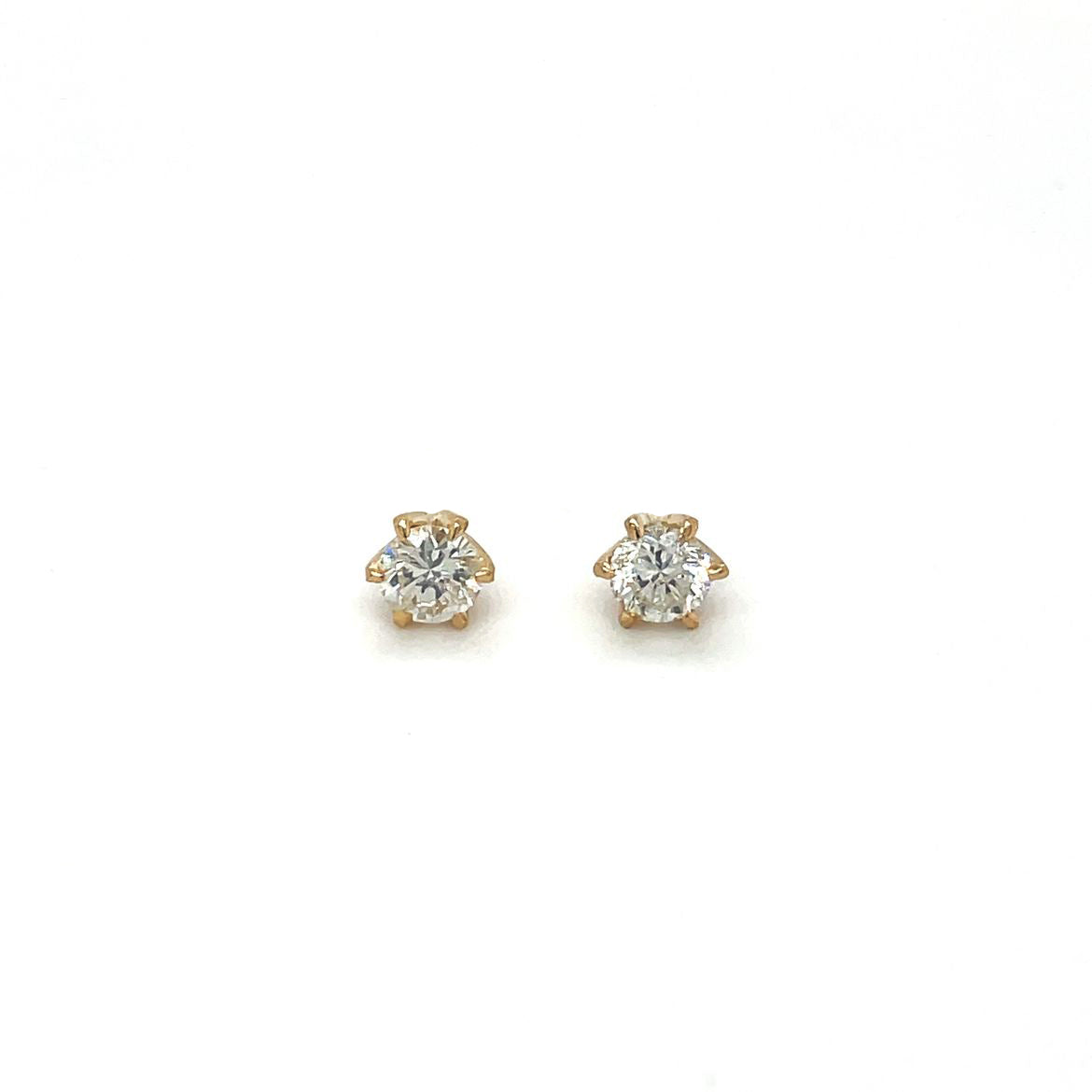 18ct Yellow Gold Claw-set Studs