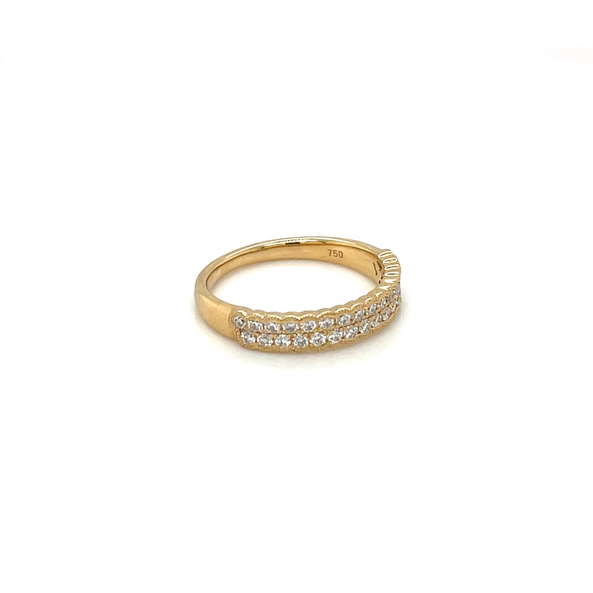 18ct Yellow Gold Double Row Diamond Eternity Ring