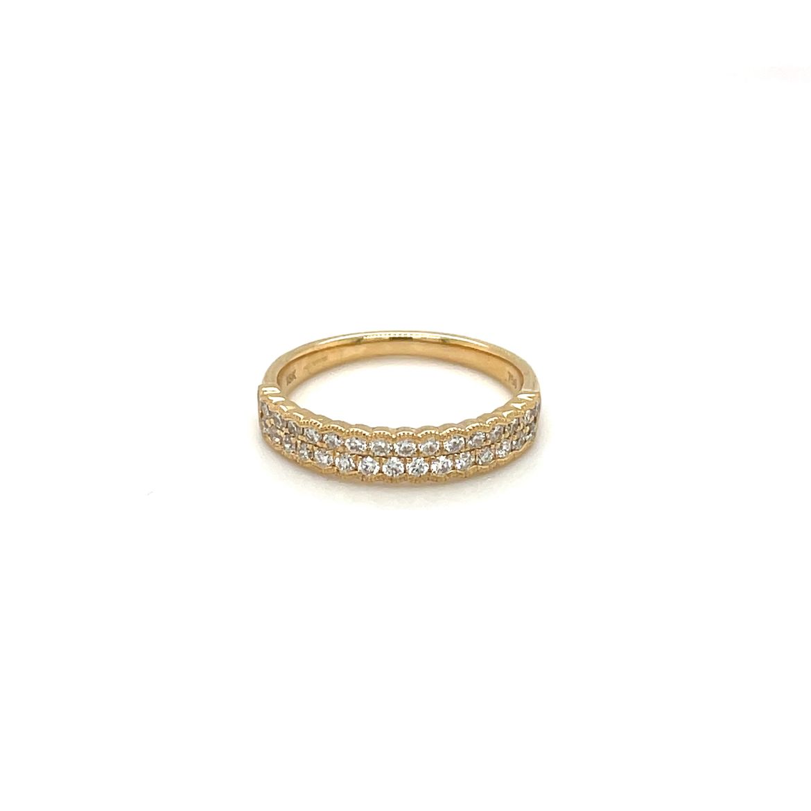18ct Yellow Gold Double Row Diamond Eternity Ring