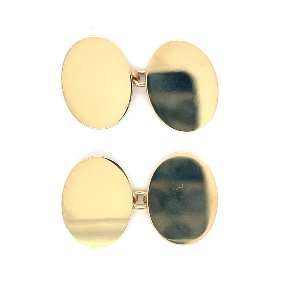 9ct Yellow Gold Oval Chain Cufflinks