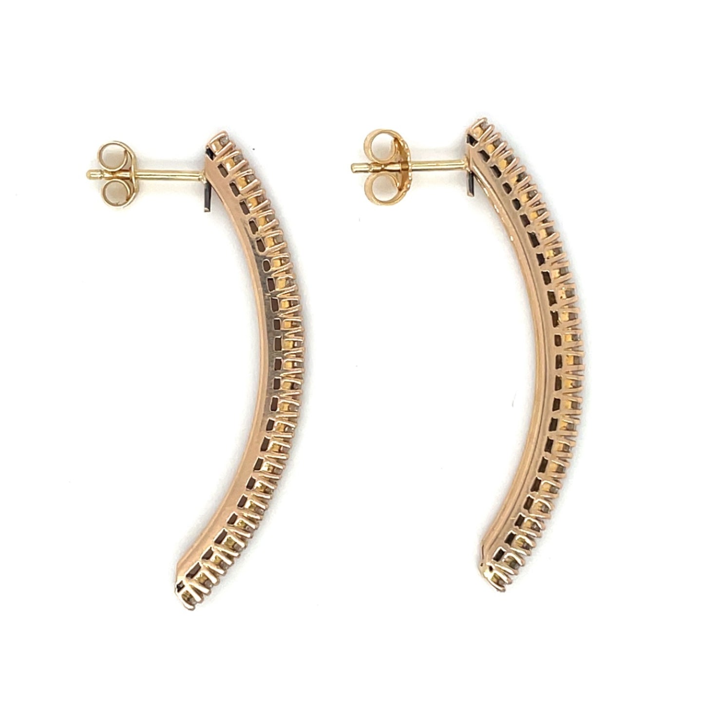 Curved Diamond Line Drop Earrings