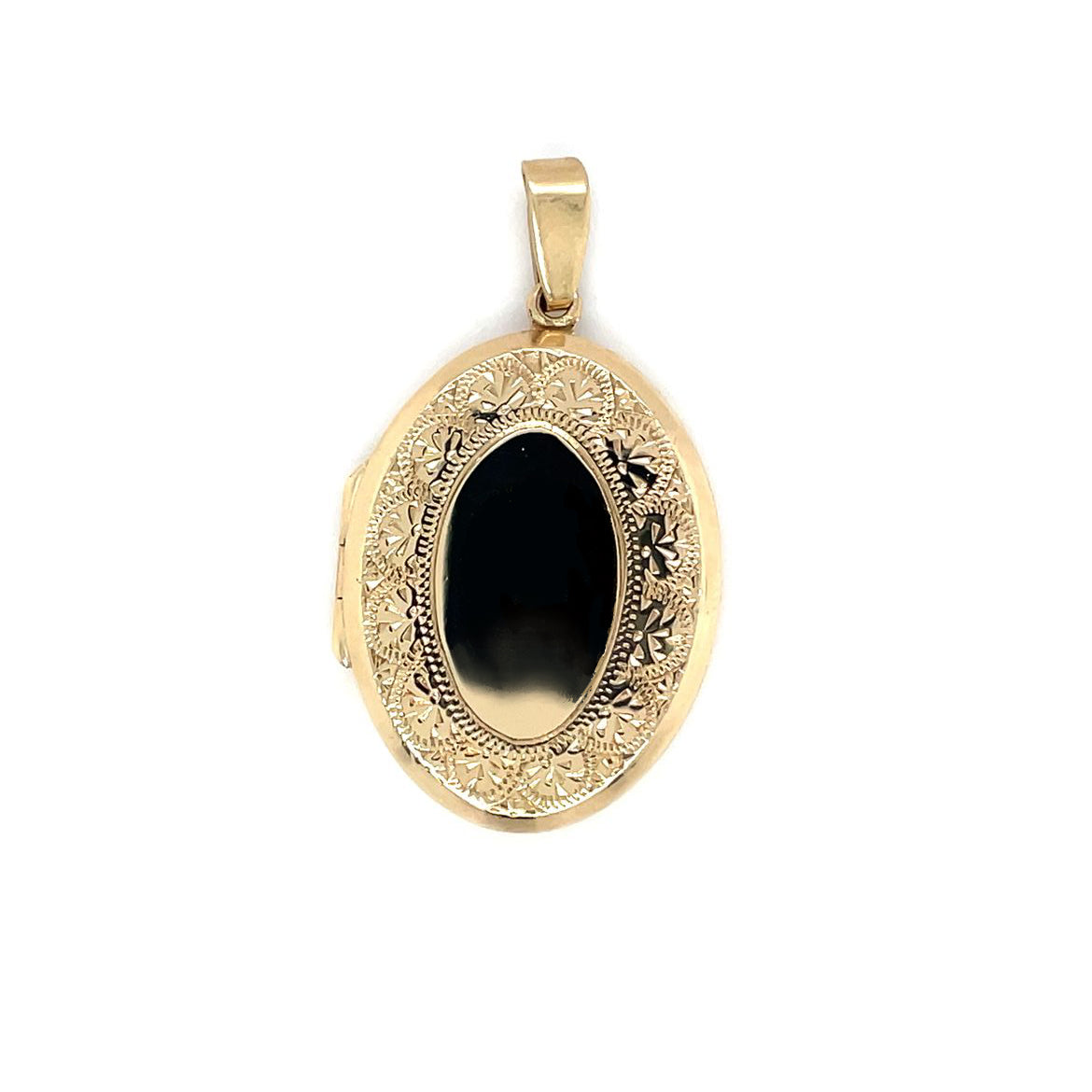 9ct Yellow Gold Engraved Oval Locket