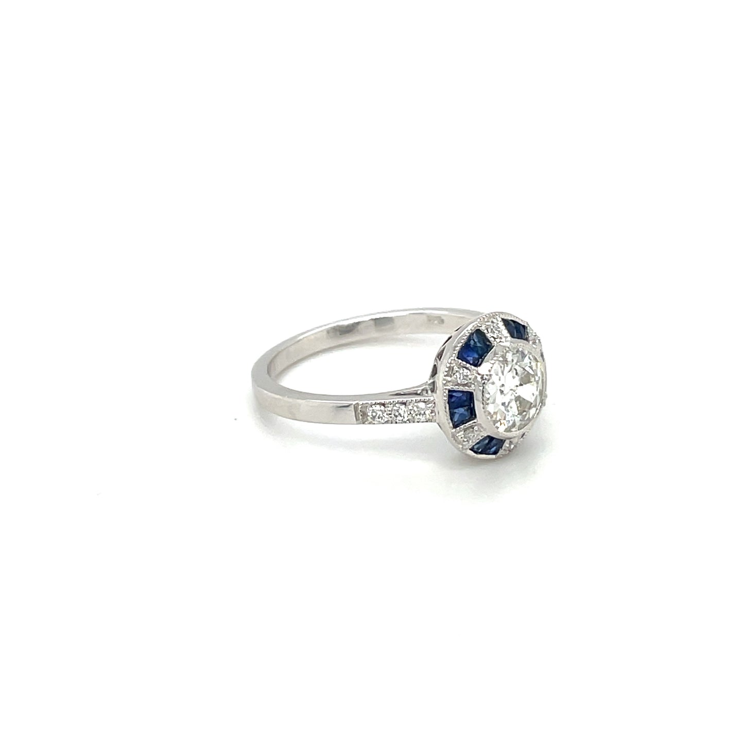 Sapphire & Diamon 18ct White Gold Target Ring