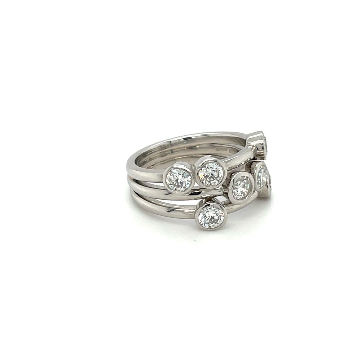 Platinum Wide Diamond Bubble Ring