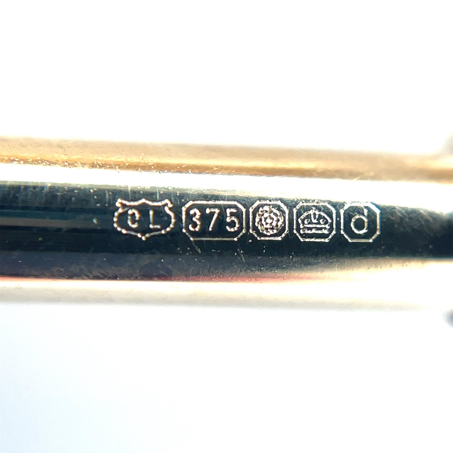 9ct Yellow Gold & Lapis 'V' Cufflinks