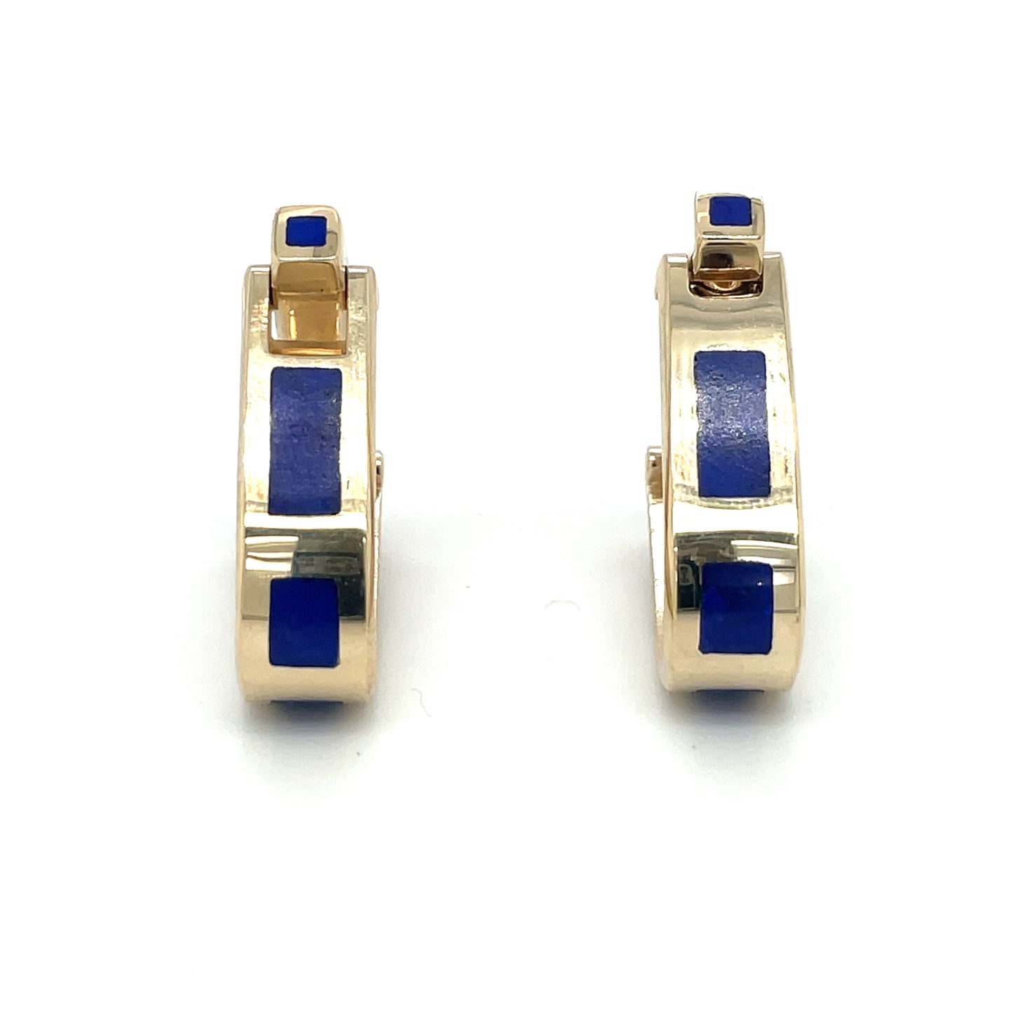 9ct Yellow Gold & Lapis 'V' Cufflinks