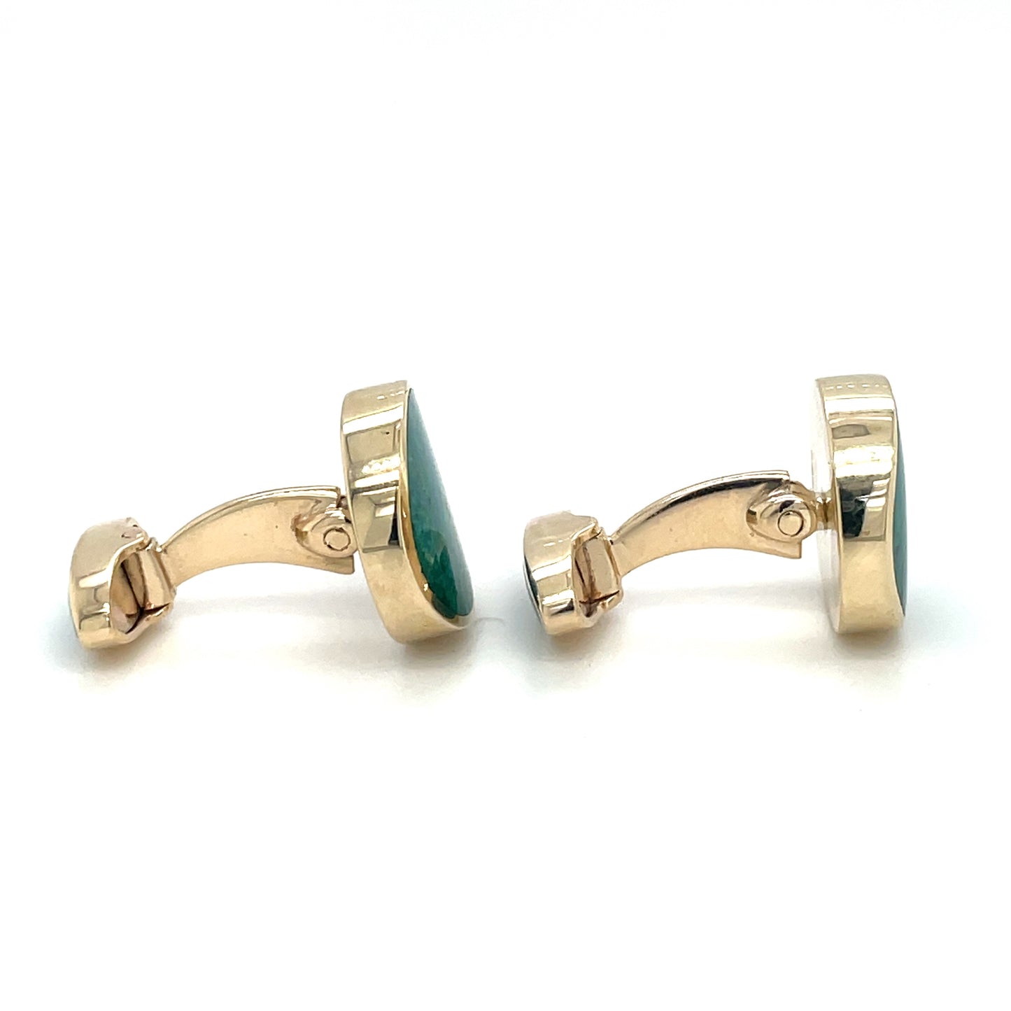 9ct Yellow Gold Chrysocolla Cufflinks