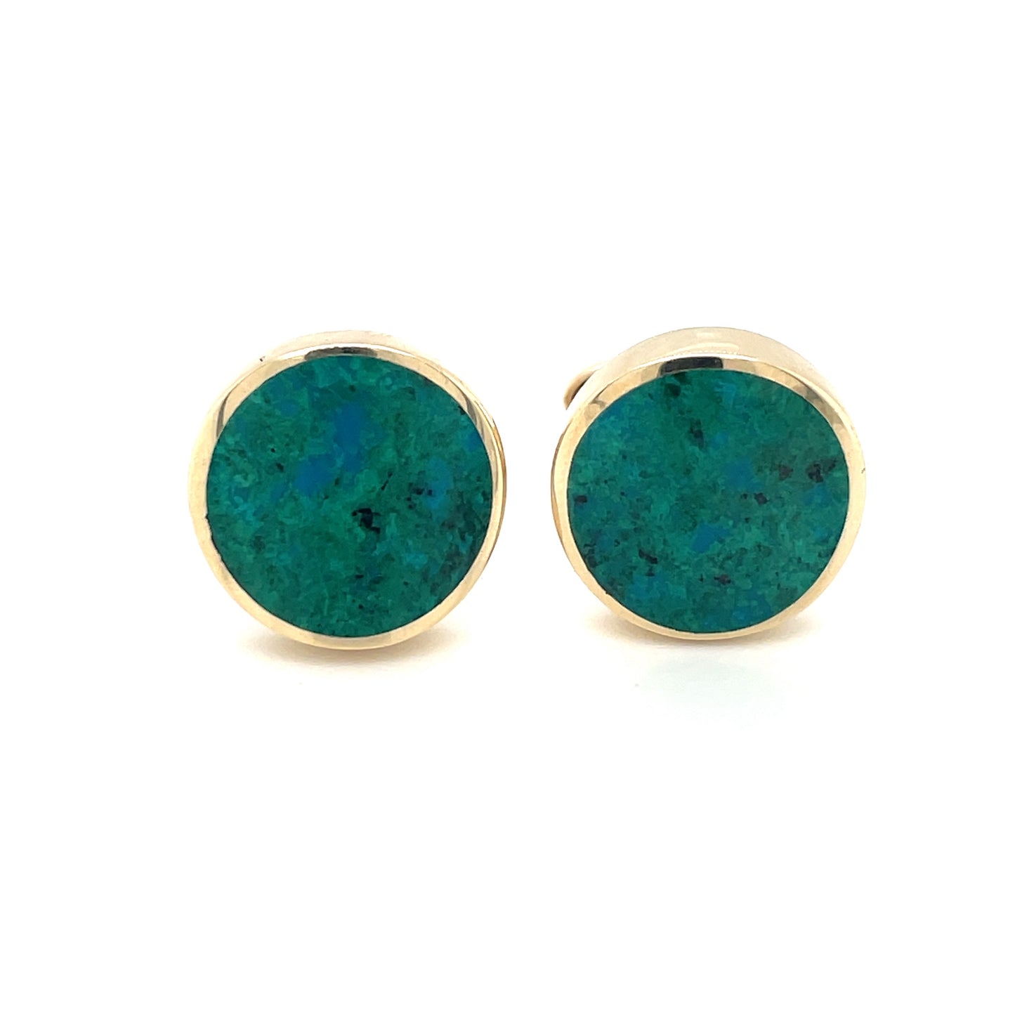 9ct Yellow Gold Chrysocolla Cufflinks