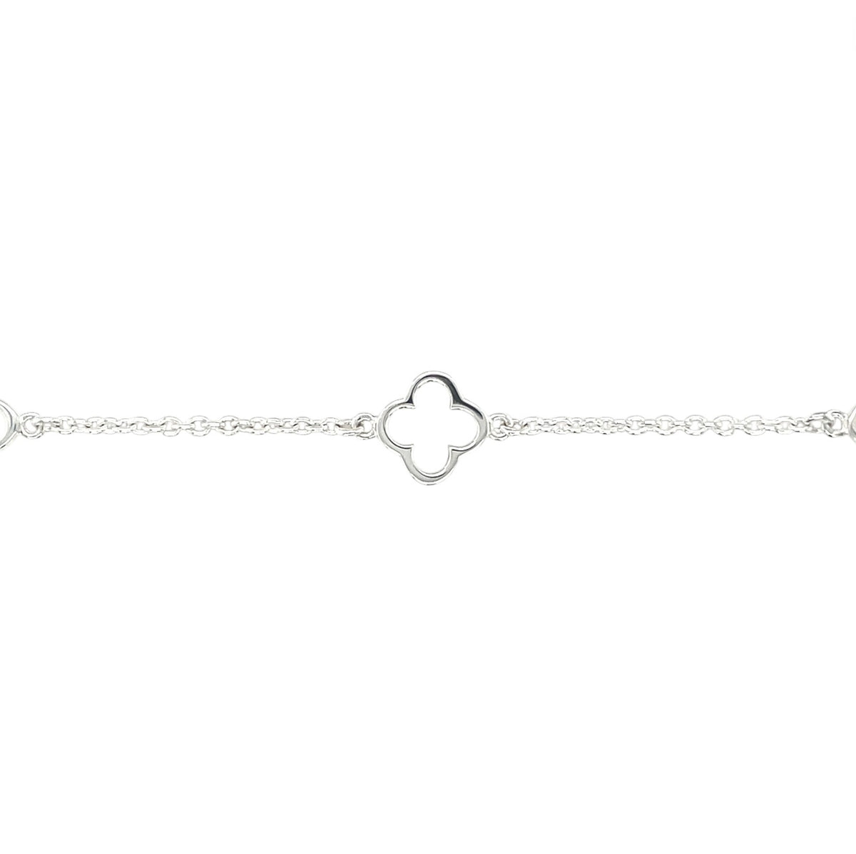 Silver Open Flower Necklace (16-18")