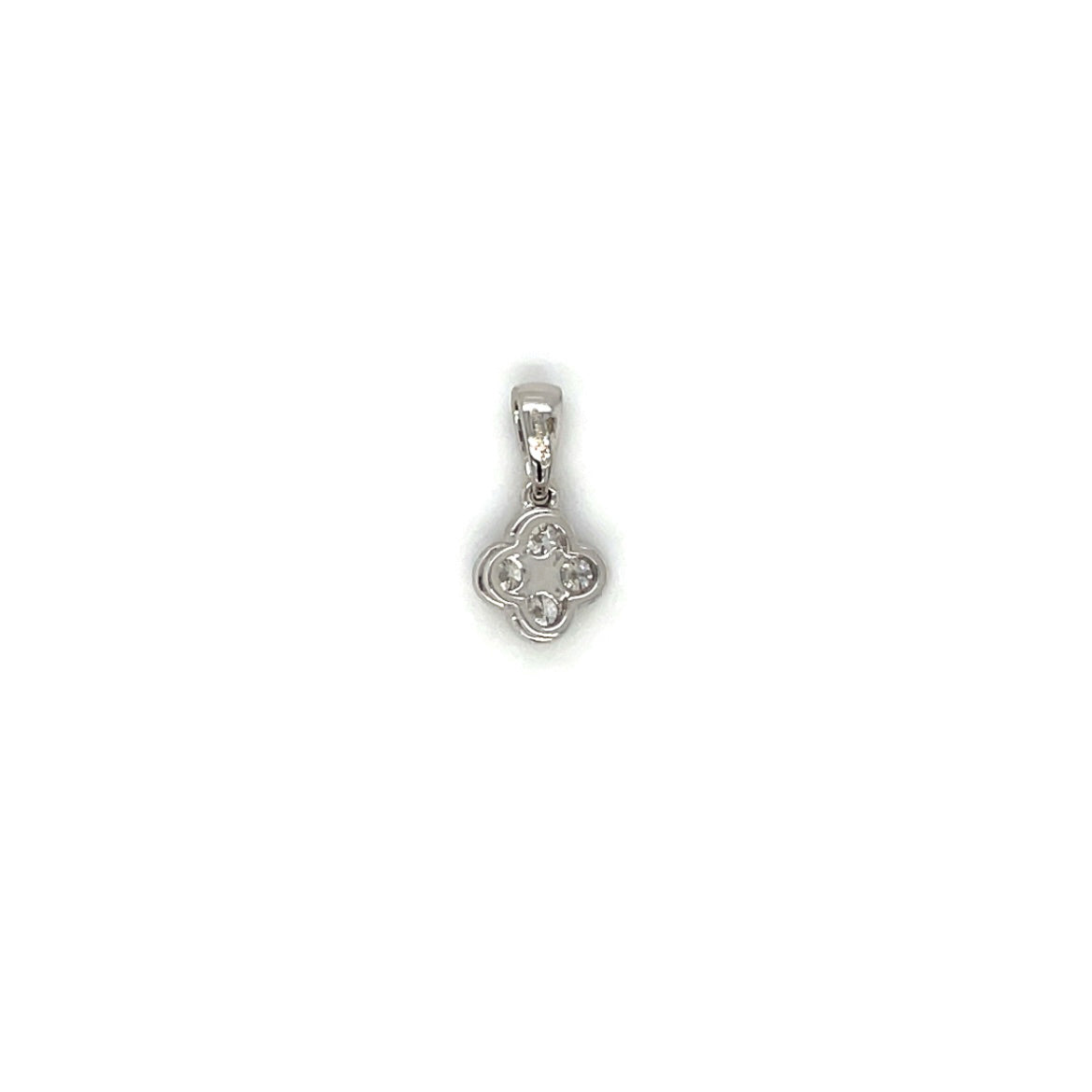 18ct White Gold Diamond Clover Pendant