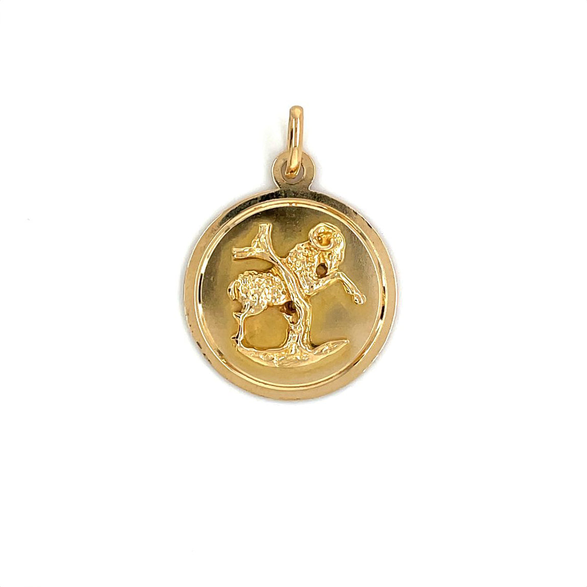 18ct Yellow Gold Capricorn Disc Pendant