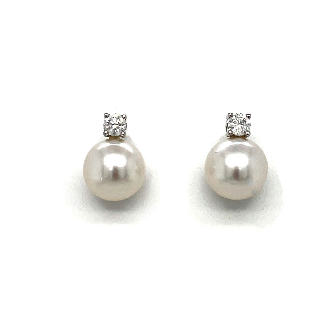 18ct White Gold Southsea Pearl & Diamond Studs