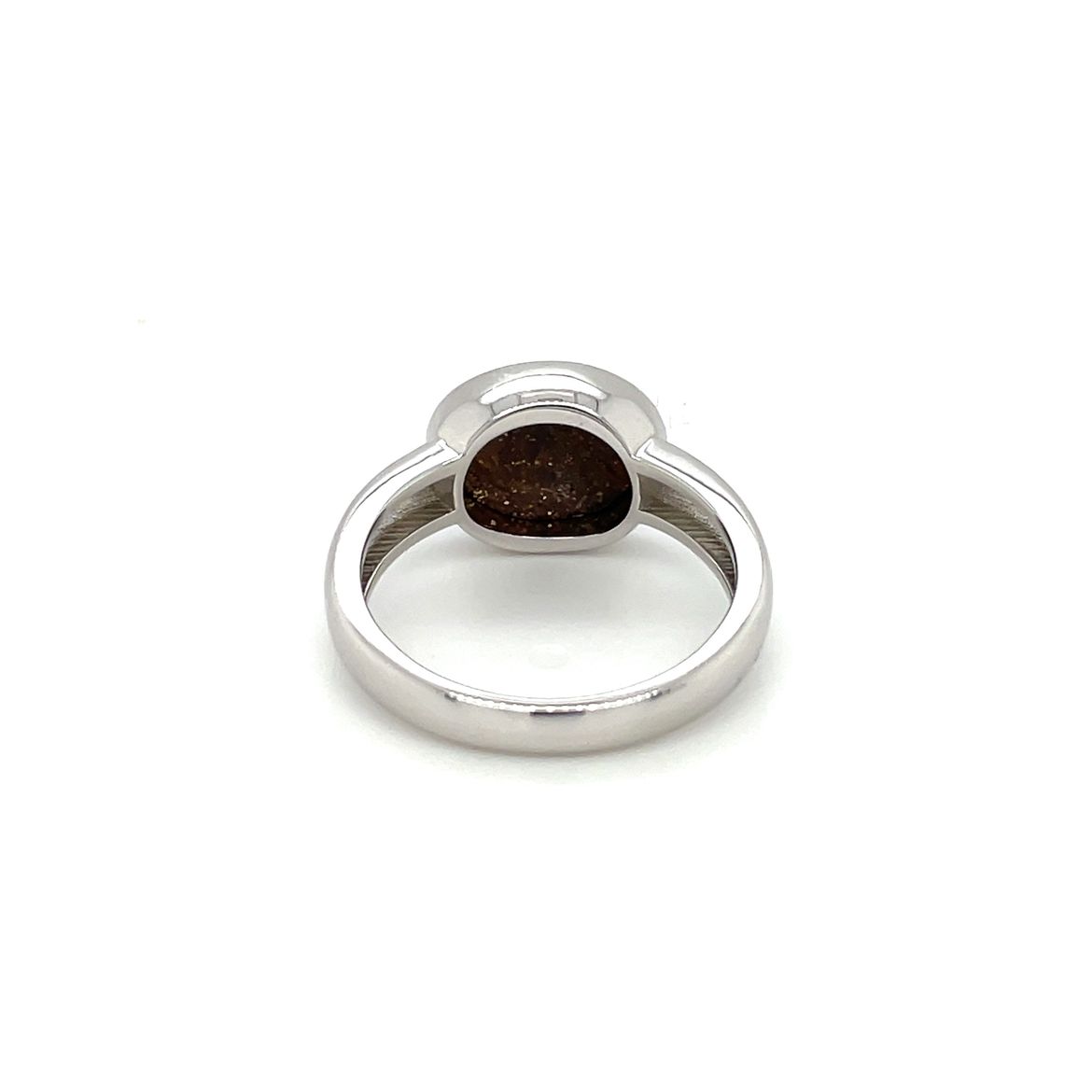 Silver Doublet Opal Solitaire Ring