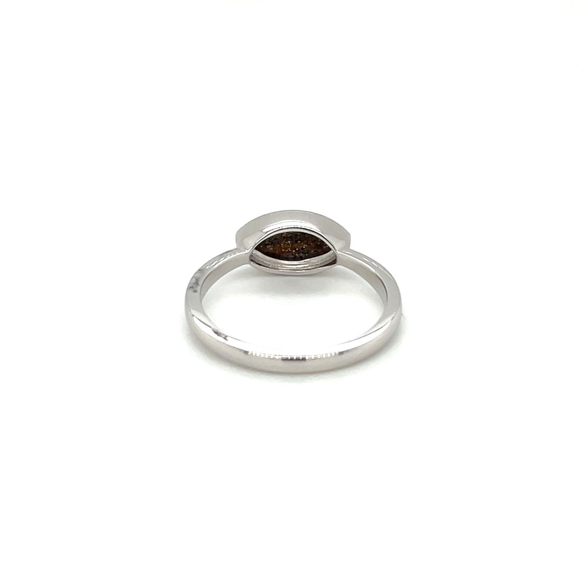 Silver Marquise-Shaped Doublet Opal Ring