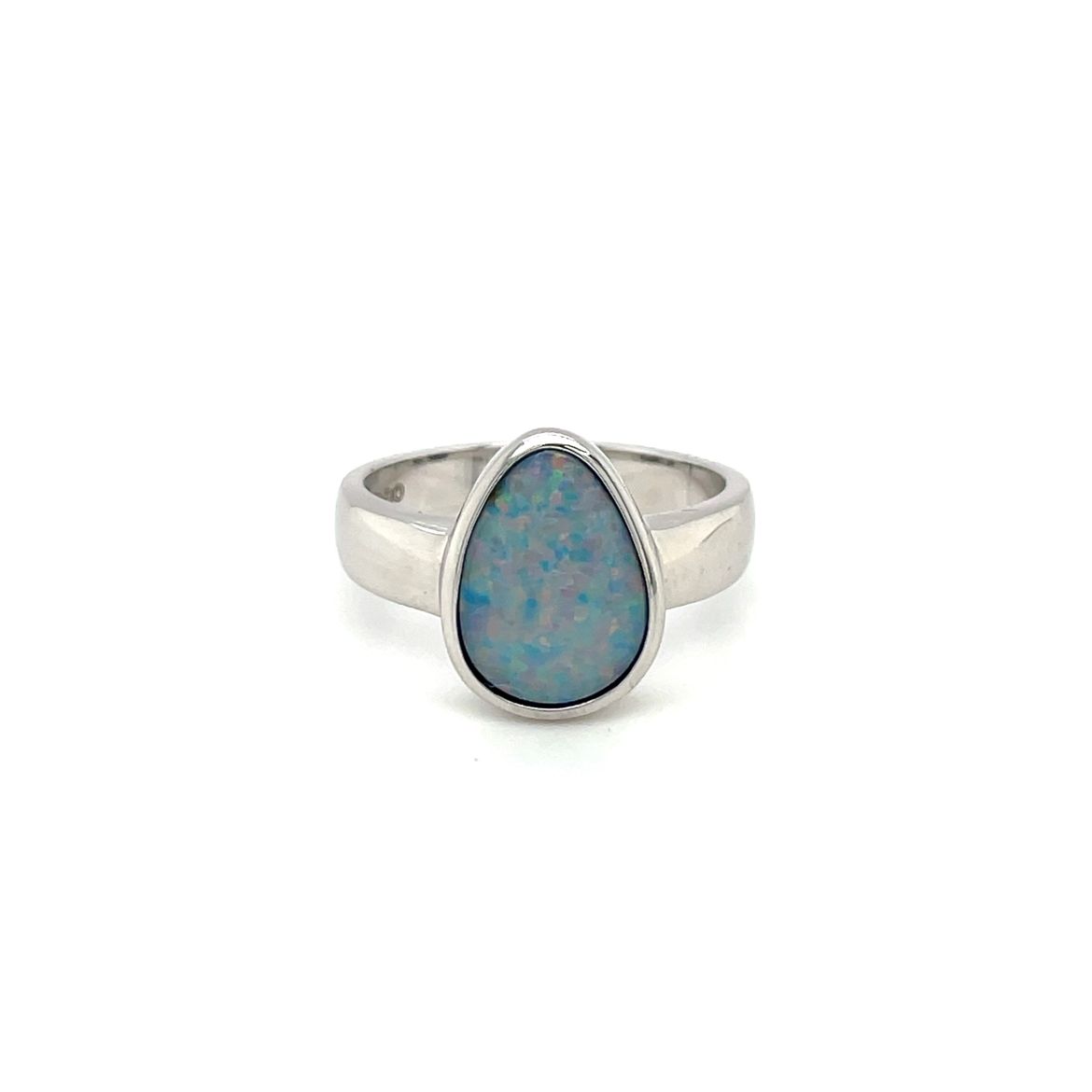 Silver Freeform Doublet Opal Ring
