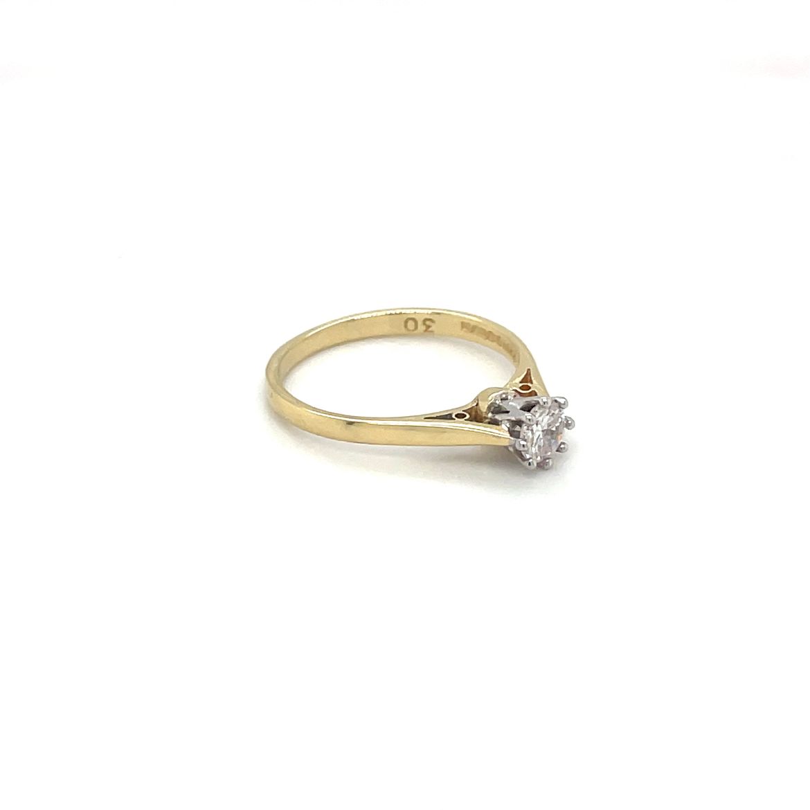 18ct Yellow Gold Diamond Solitaire Ring