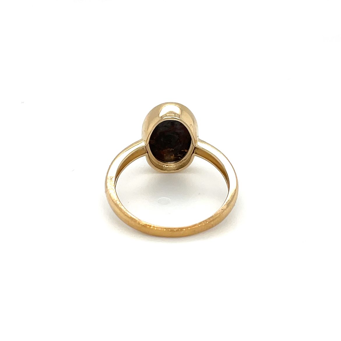 9ct Yellow Gold Doublet Opal Solitaire Ring