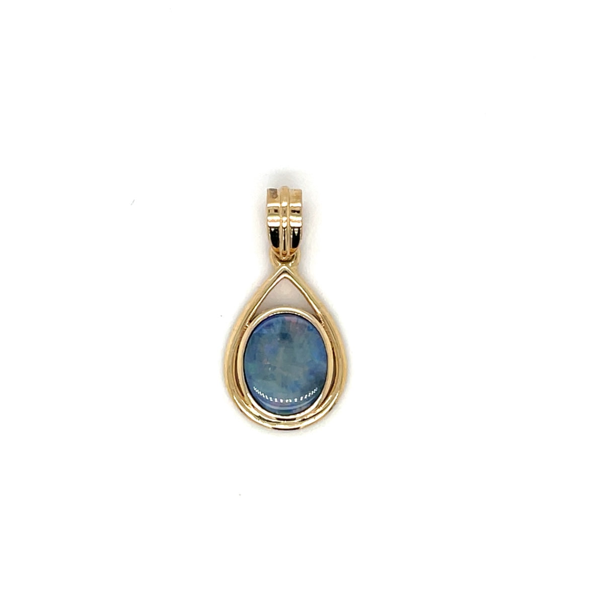 9ct Yellow Gold Oval Opal Doublet Pendant
