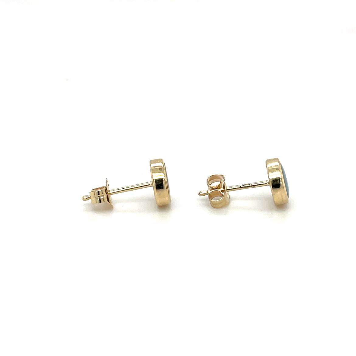 9ct Yellow Gold Doublet Opal Studs