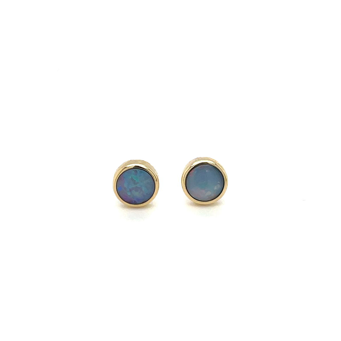 9ct Yellow Gold Doublet Opal Studs