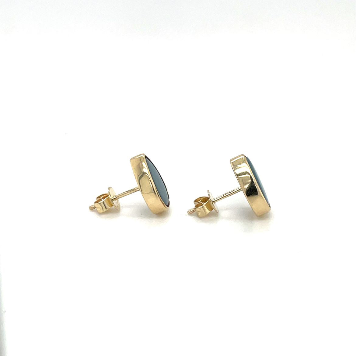 9ct Yellow Gold Doublet Opal Studs