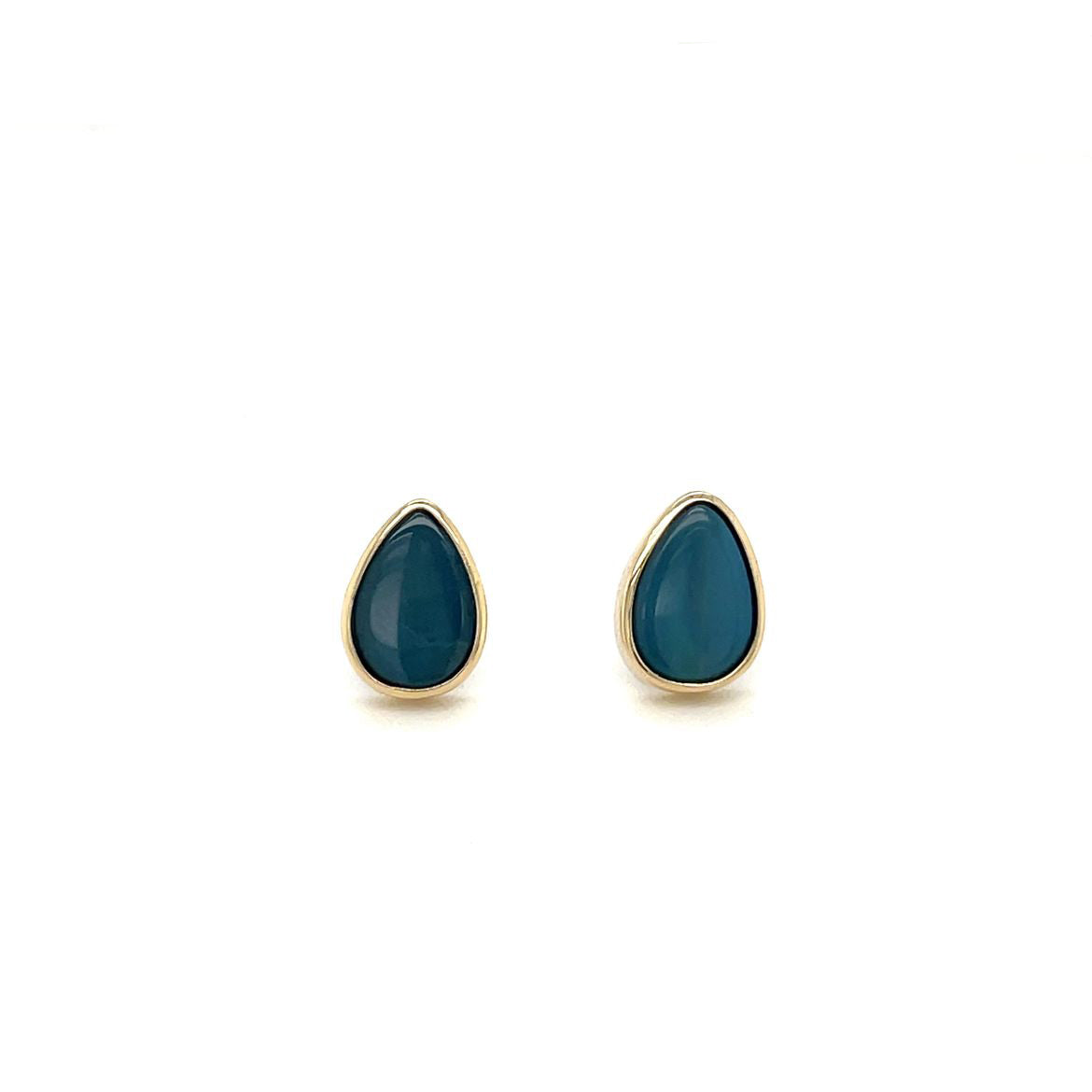9ct Yellow Gold Doublet Opal Studs