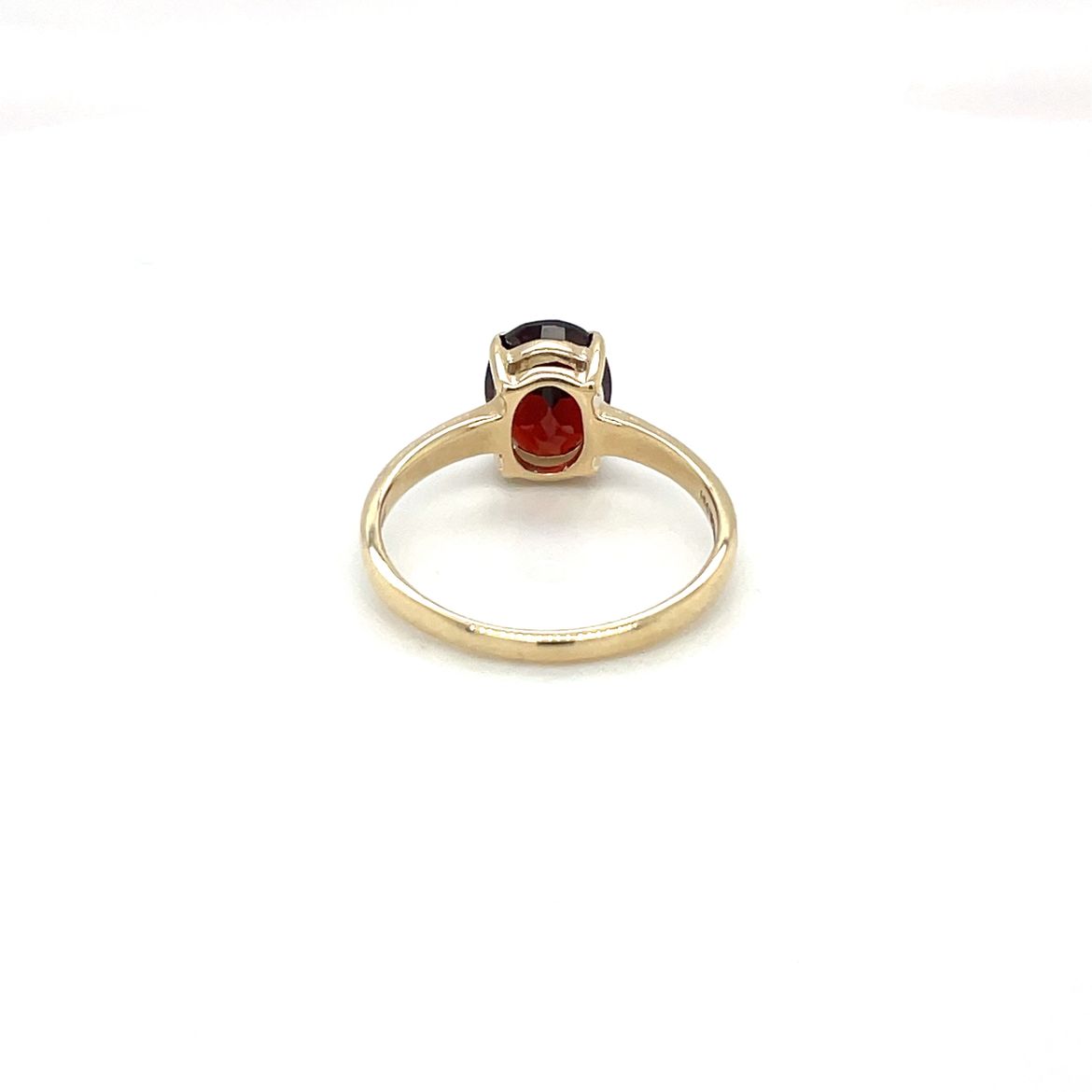 9ct Yellow Gold Garnet Solitaire Ring