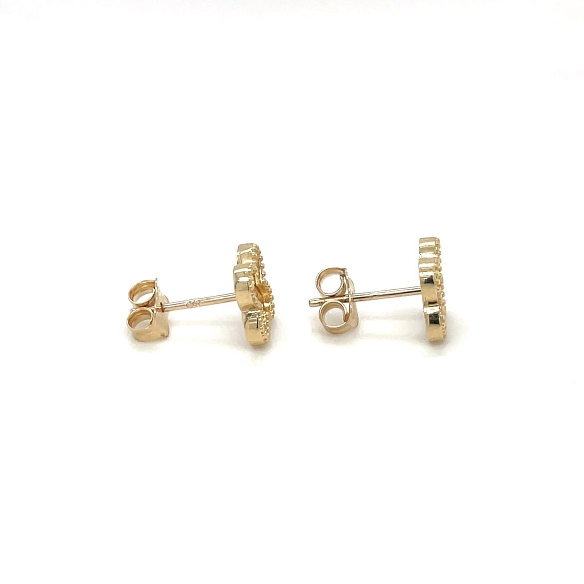 9ct Yellow Gold Clover Studs