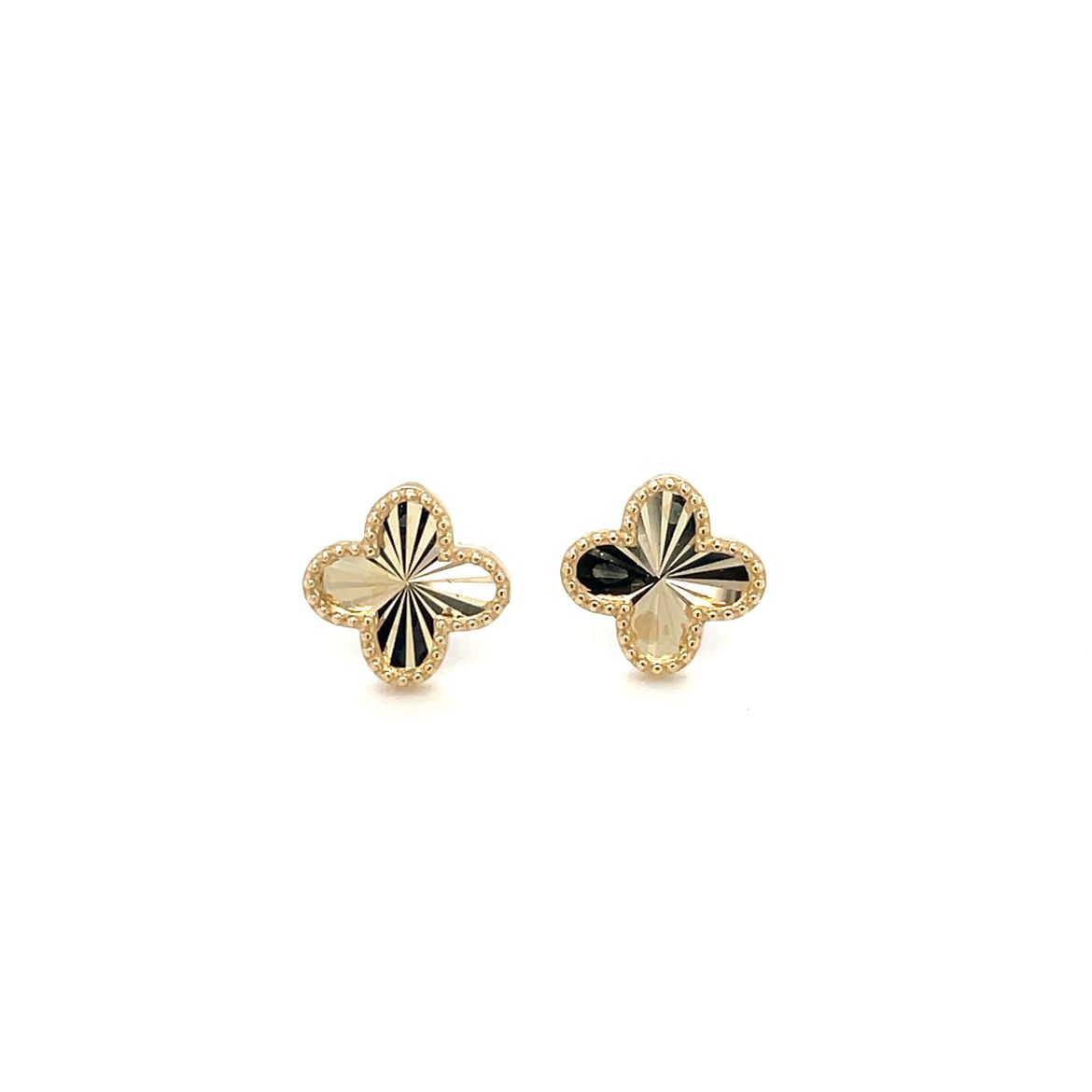 9ct Yellow Gold Clover Studs