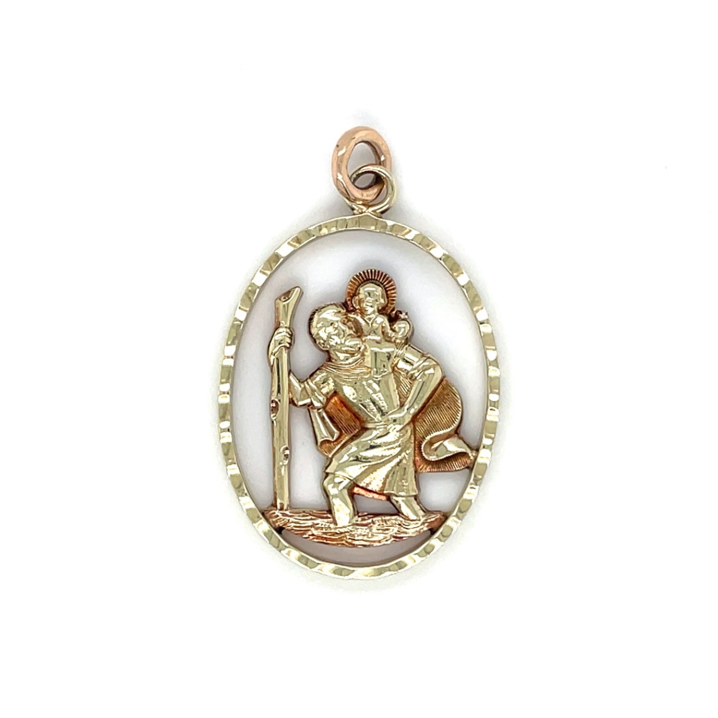 9ct Yellow Gold St Christopher Pendant