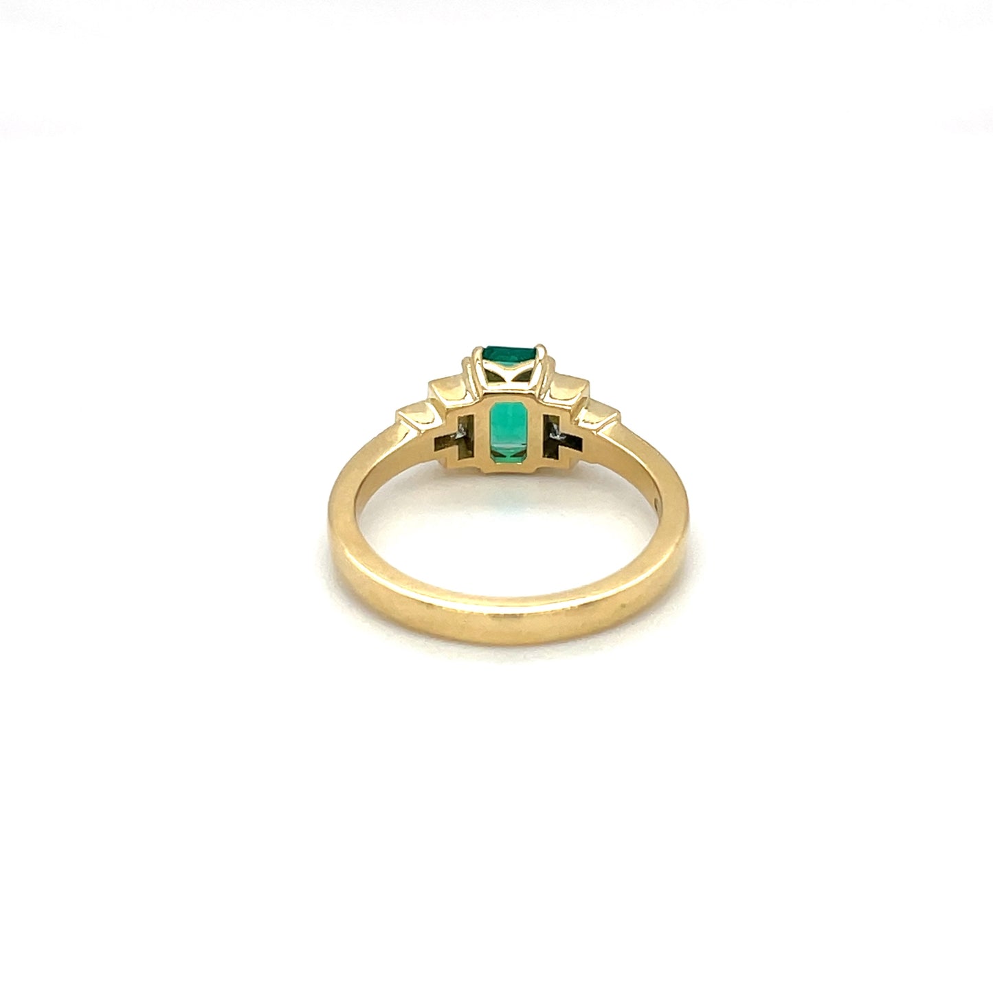 18ct Yellow Gold Emerald & Diamond Ring