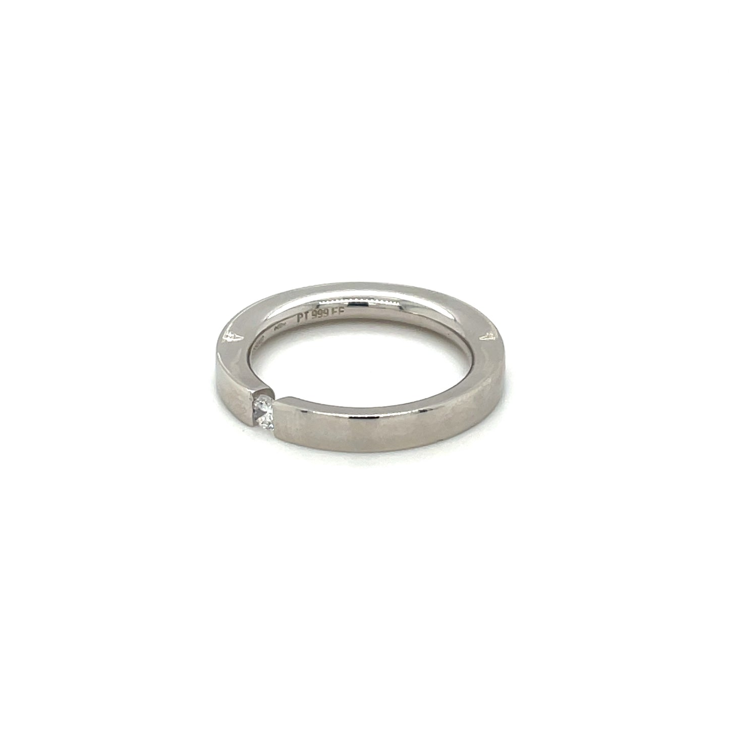 Platinum 'Tension' Diamond Solitaire Ring