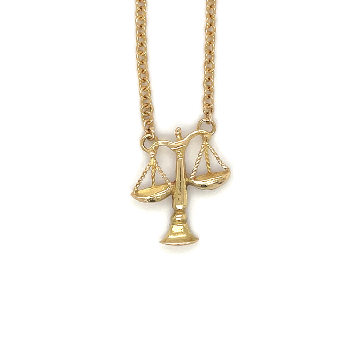 18ct Yellow Gold 'Set-Of-Scales' Libra Necklace
