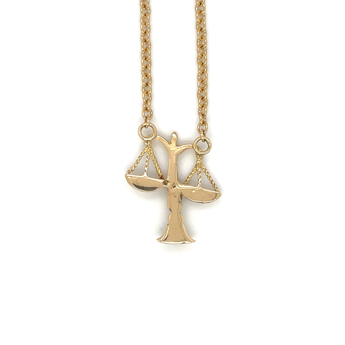 18ct Yellow Gold 'Set-Of-Scales' Libra Necklace
