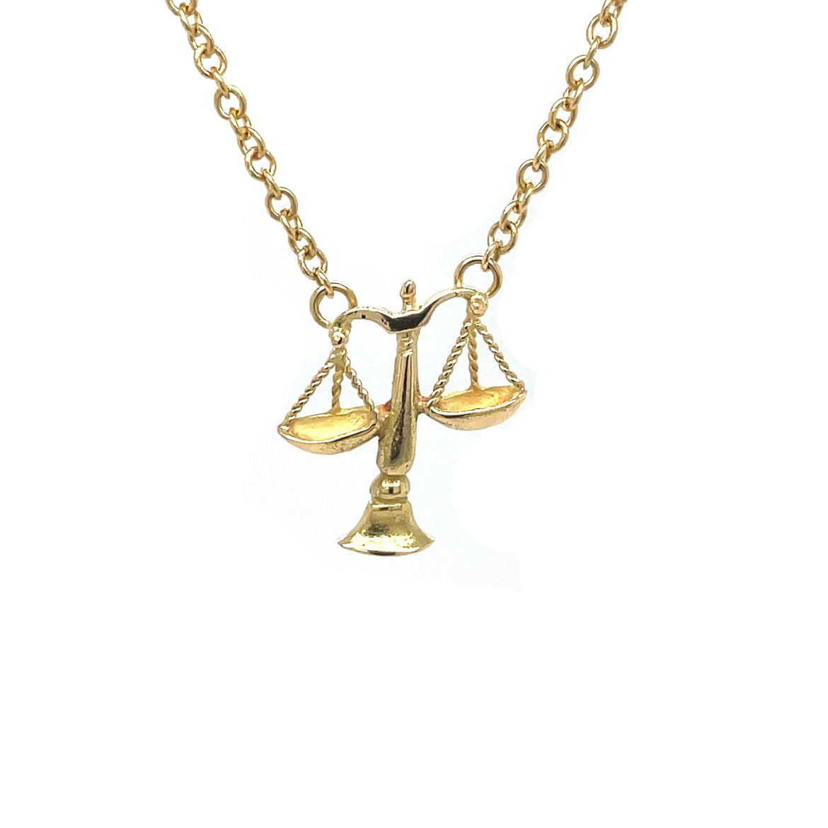 18ct Yellow Gold 'Set-Of-Scales' Libra Necklace