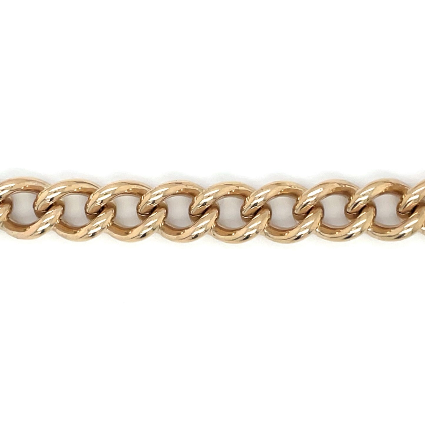 9ct Yellow Gold Heavy Weight Curb Link Charm Bracelet