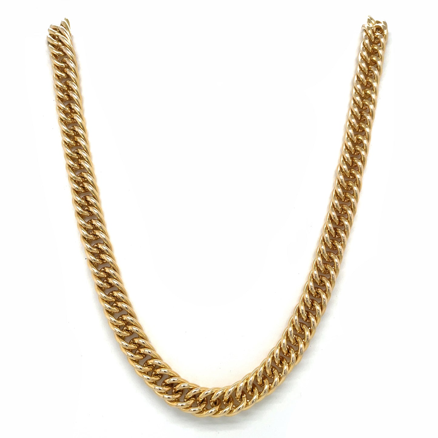 9ct Yellow Gold Long Fancy Curb Link Necklace
