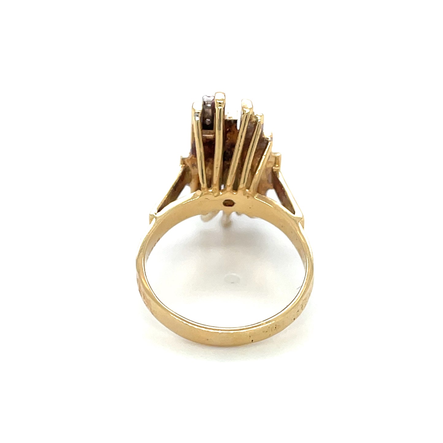 18ct Yellow Gold Geometric Diamond Statement Ring