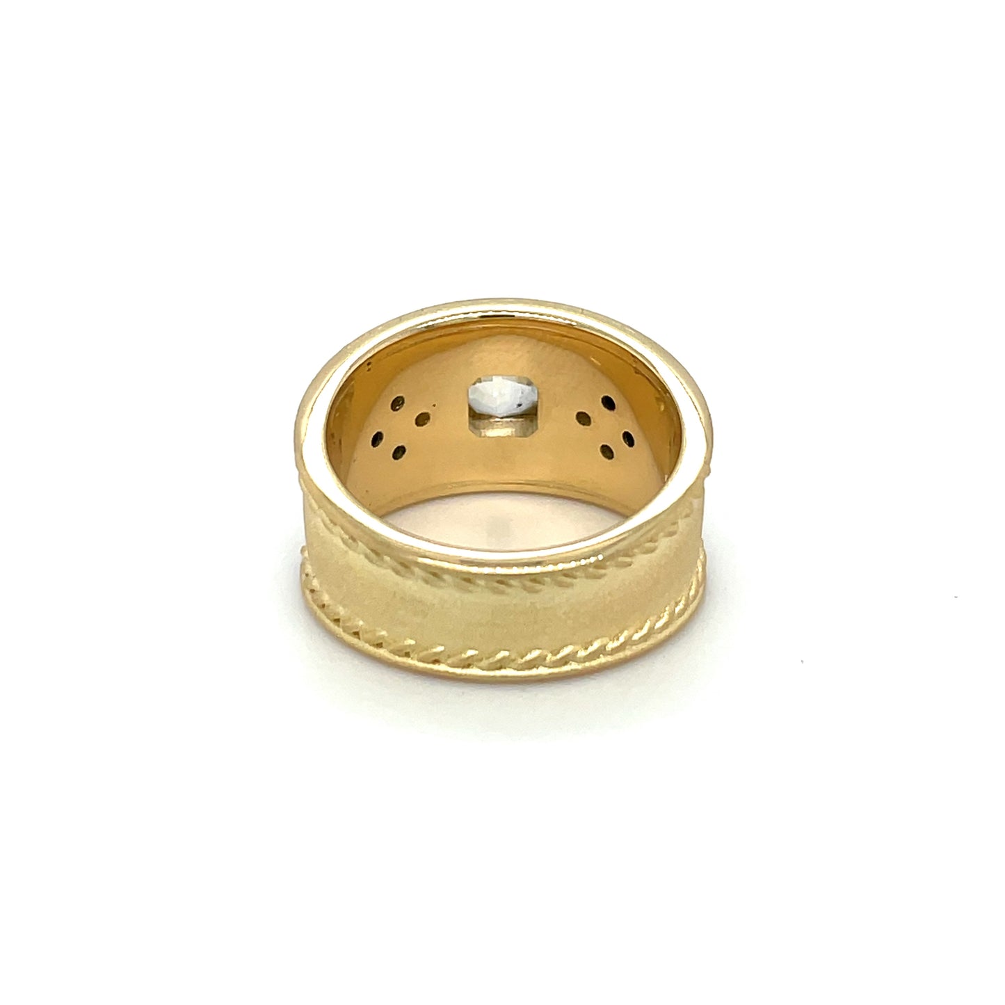 18ct Yellow Gold Yellow Sapphire & Diamond Roman Ring