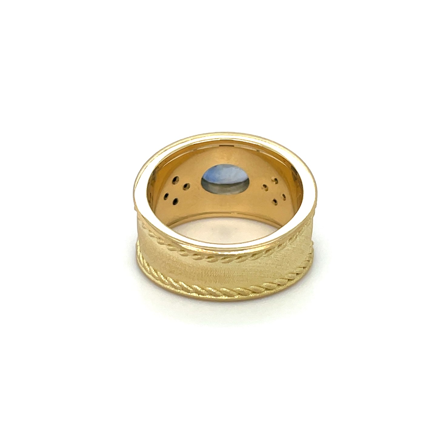 18ct Yellow Gold Sapphire & Diamond Roman Ring